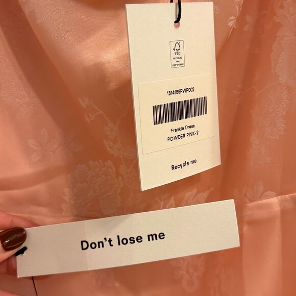 NWT Reformation Frankie Dress - Powder Pink, Size 2 - Picture 12 of 13